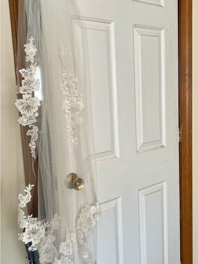 Lace-Embellished Bridal Veil